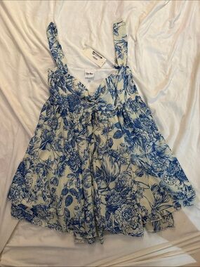 Blue Floral Mini Dress